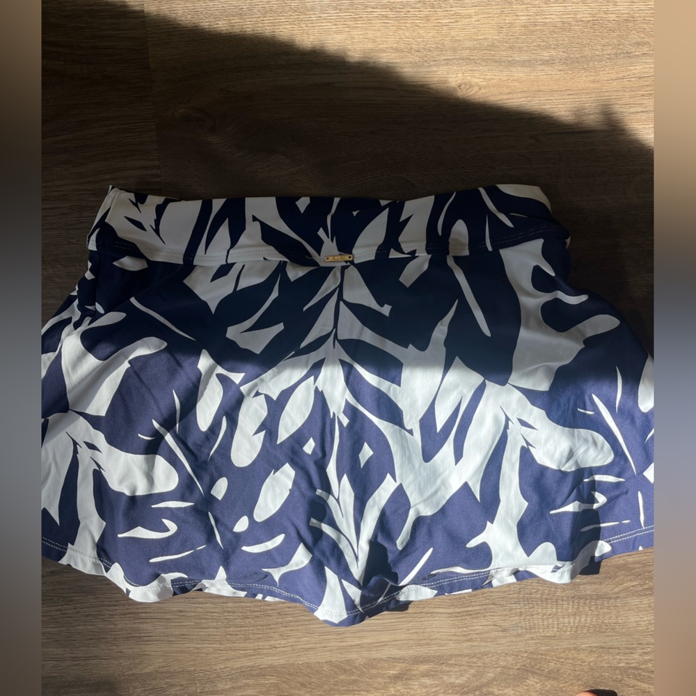 Navy and White Women's Shorts
